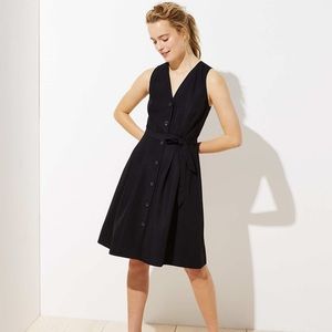 NWT LOFT Button Down Pocket Flare Dress